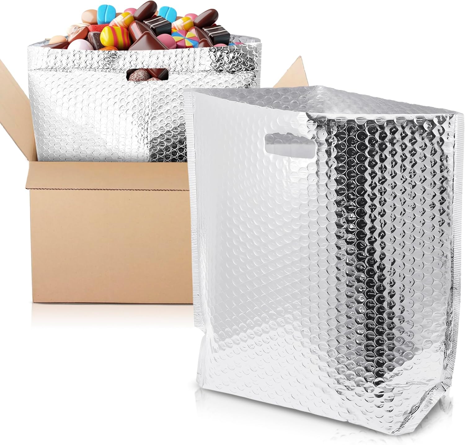 Insulated bubble mailer with handle